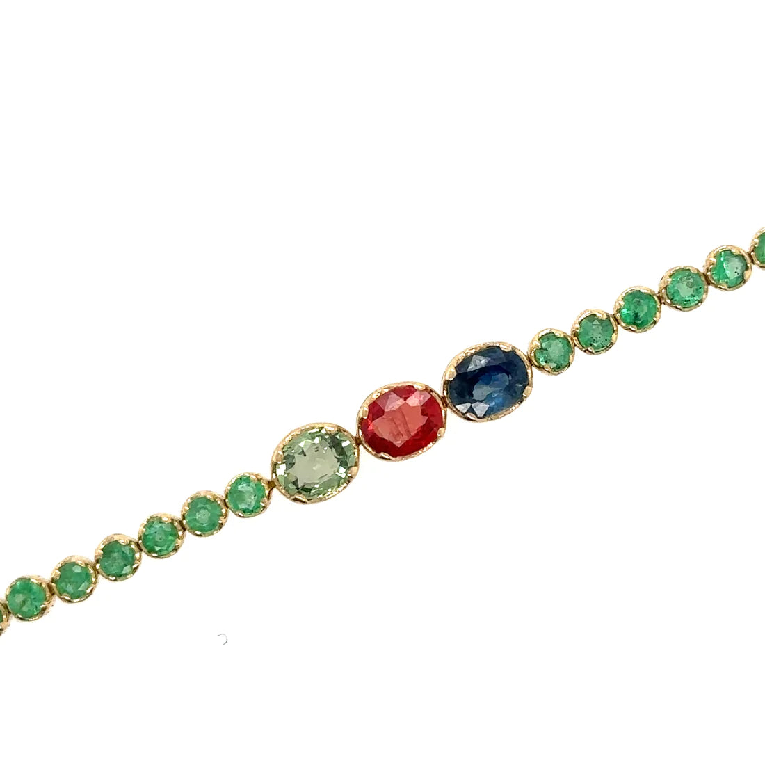 14kt Yellow Gold Emerald and Sapphire Bracelet