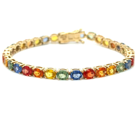 14kt Yellow Gold Multi Sapphire Bracelet