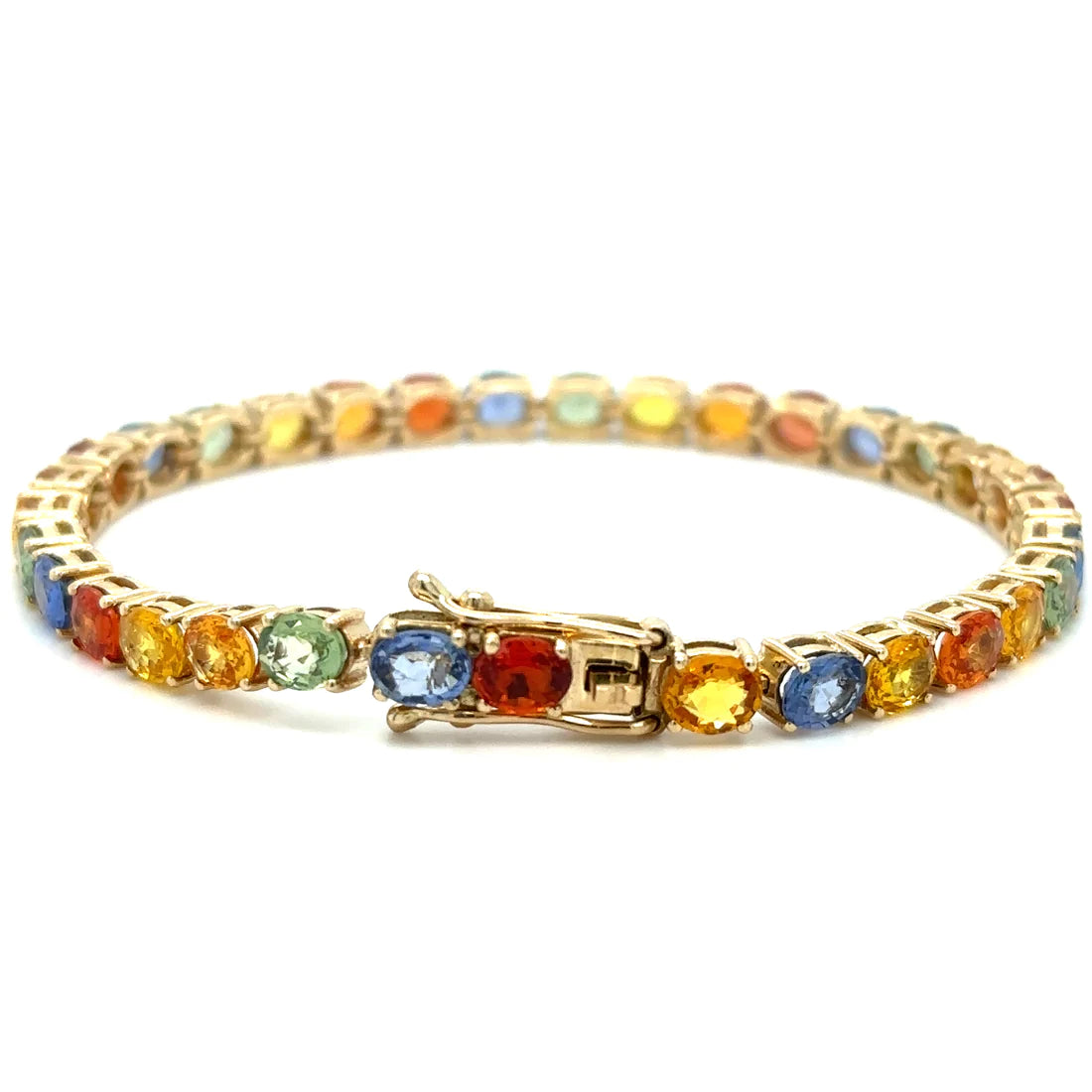 14kt Yellow Gold Multi Sapphire Bracelet