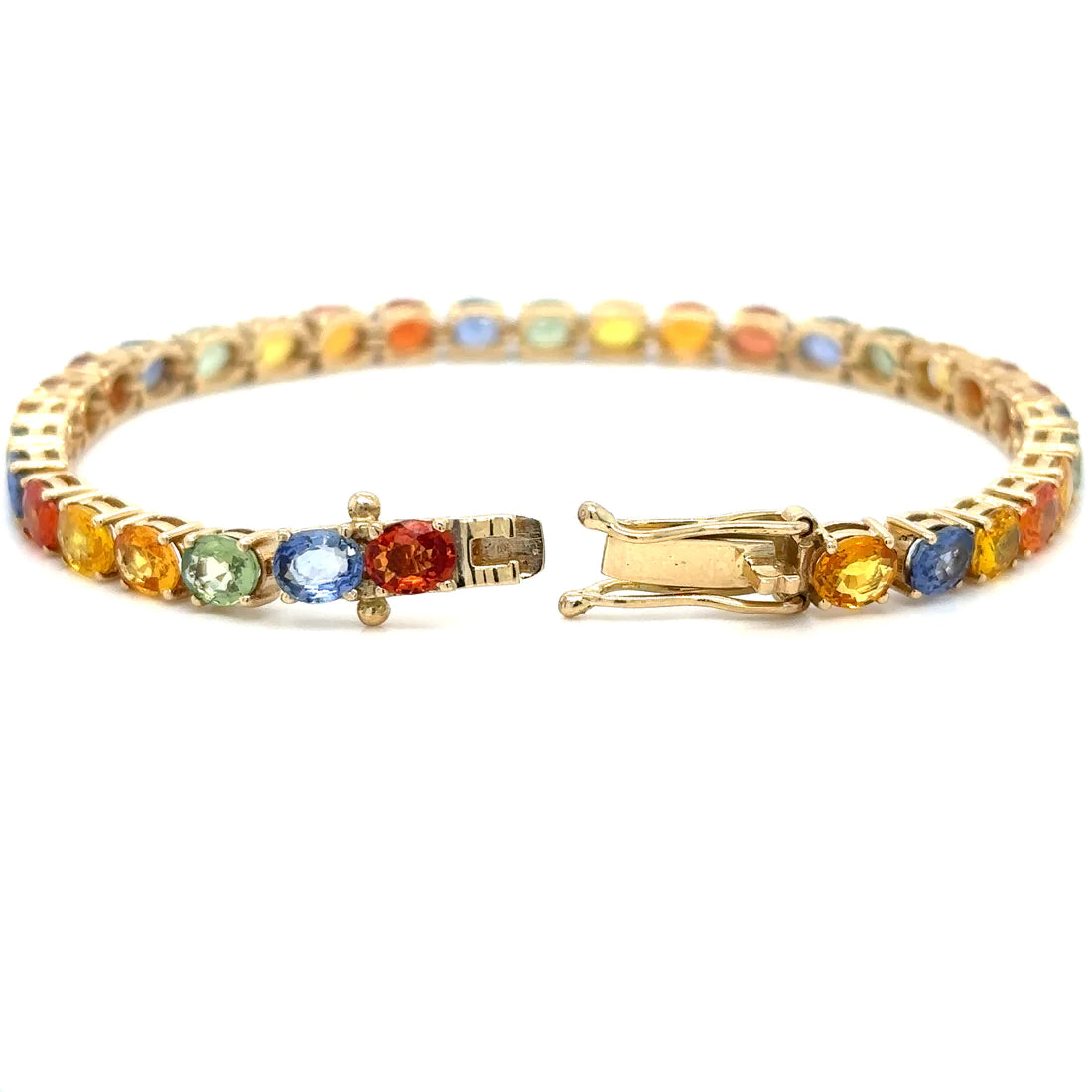 14kt Yellow Gold Multi Sapphire Bracelet