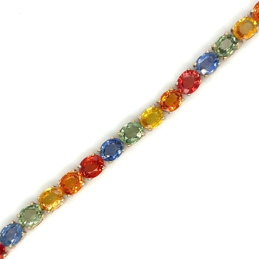 14kt Yellow Gold Multi Sapphire Bracelet