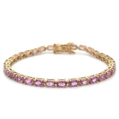 14kt Yellow Gold Pink Sapphire Bracelet