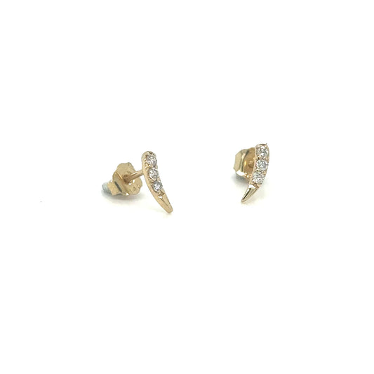 14k Yellow Gold Earring With Diamonds