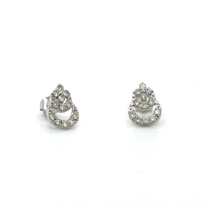 14k White Gold Earring With Diamonds