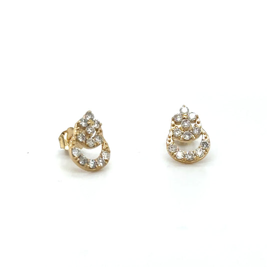 14k Yellow Gold Earring With Diamonds