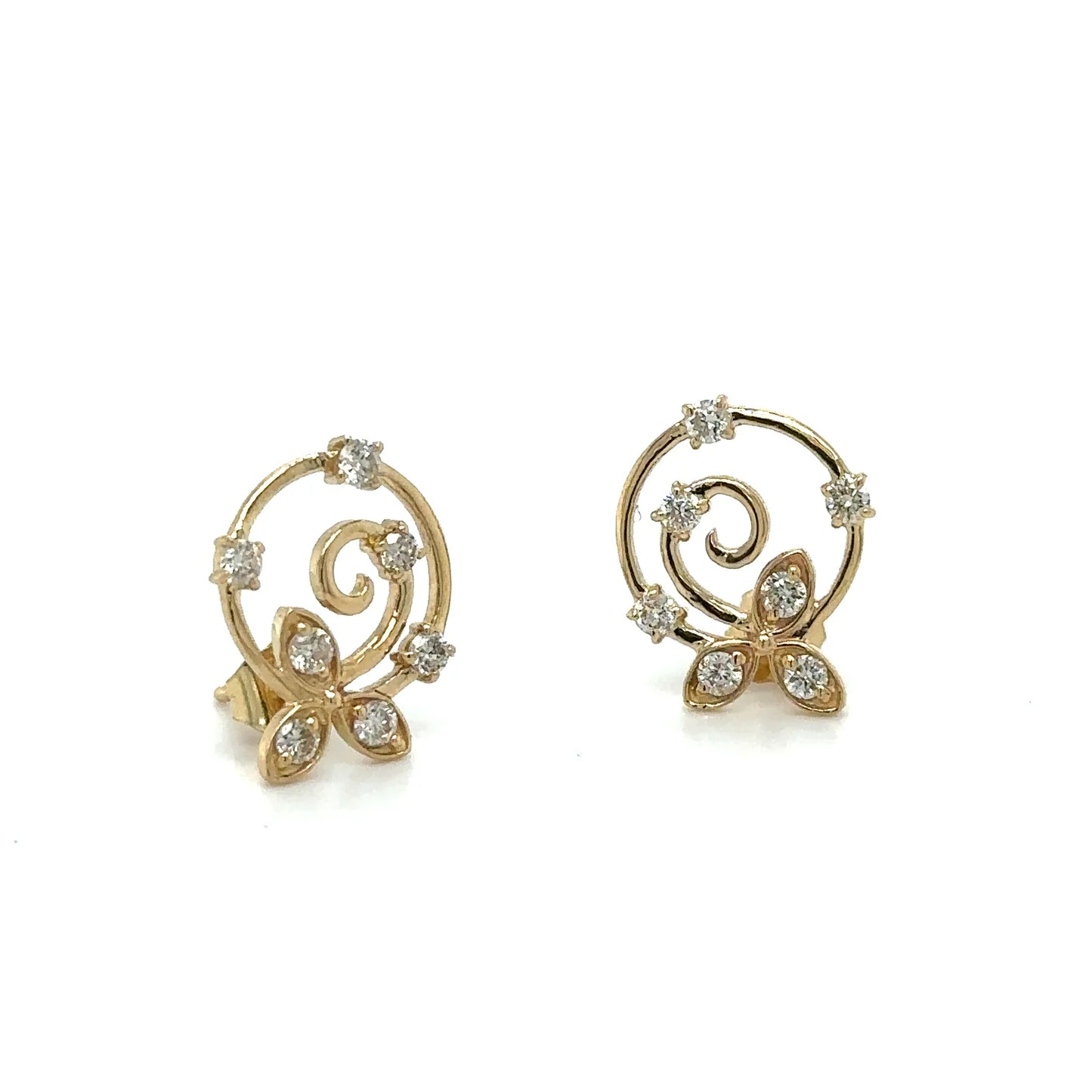 Yellow Gold Earring With Diamonds