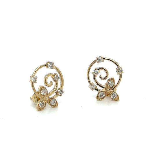 Yellow Gold Earring With Diamonds