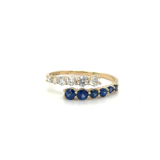 14k Yellow Gold Sapphire and Diamond Ring