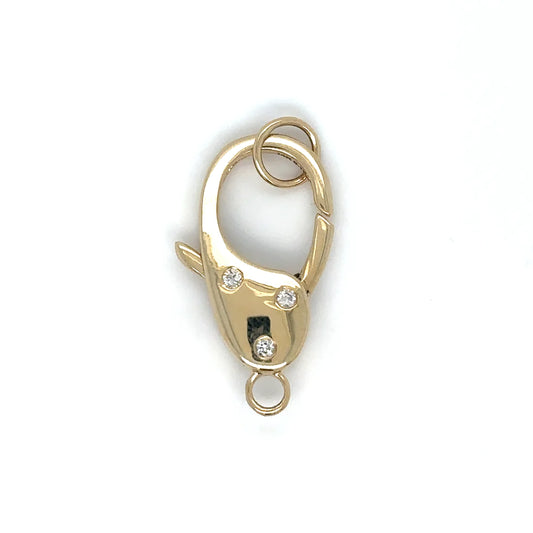 14kt Yellow Gold Lobster Lock With Diamonds