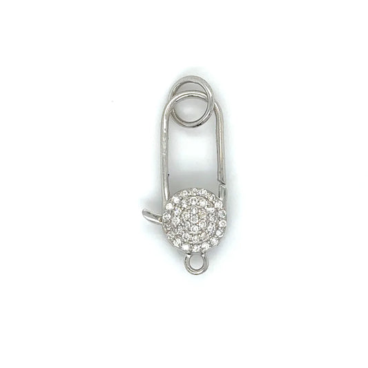 14kt White Gold Lobster Lock With Diamonds