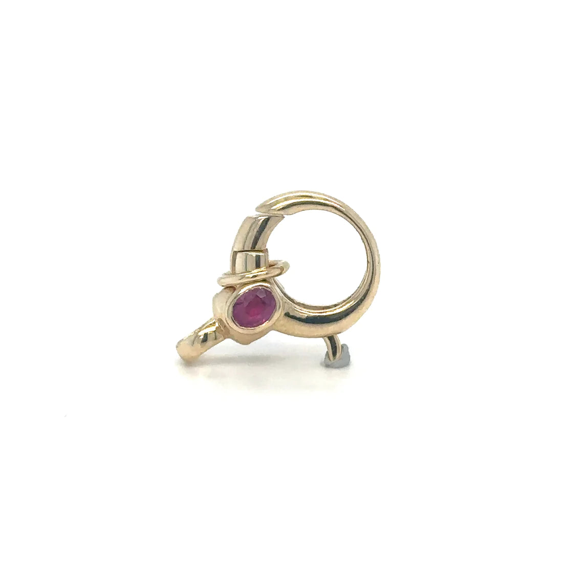 14k Yellow Gold Ruby Lobster Lock