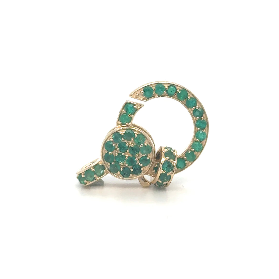 14k Yellow Gold Emerald Lobster Lock