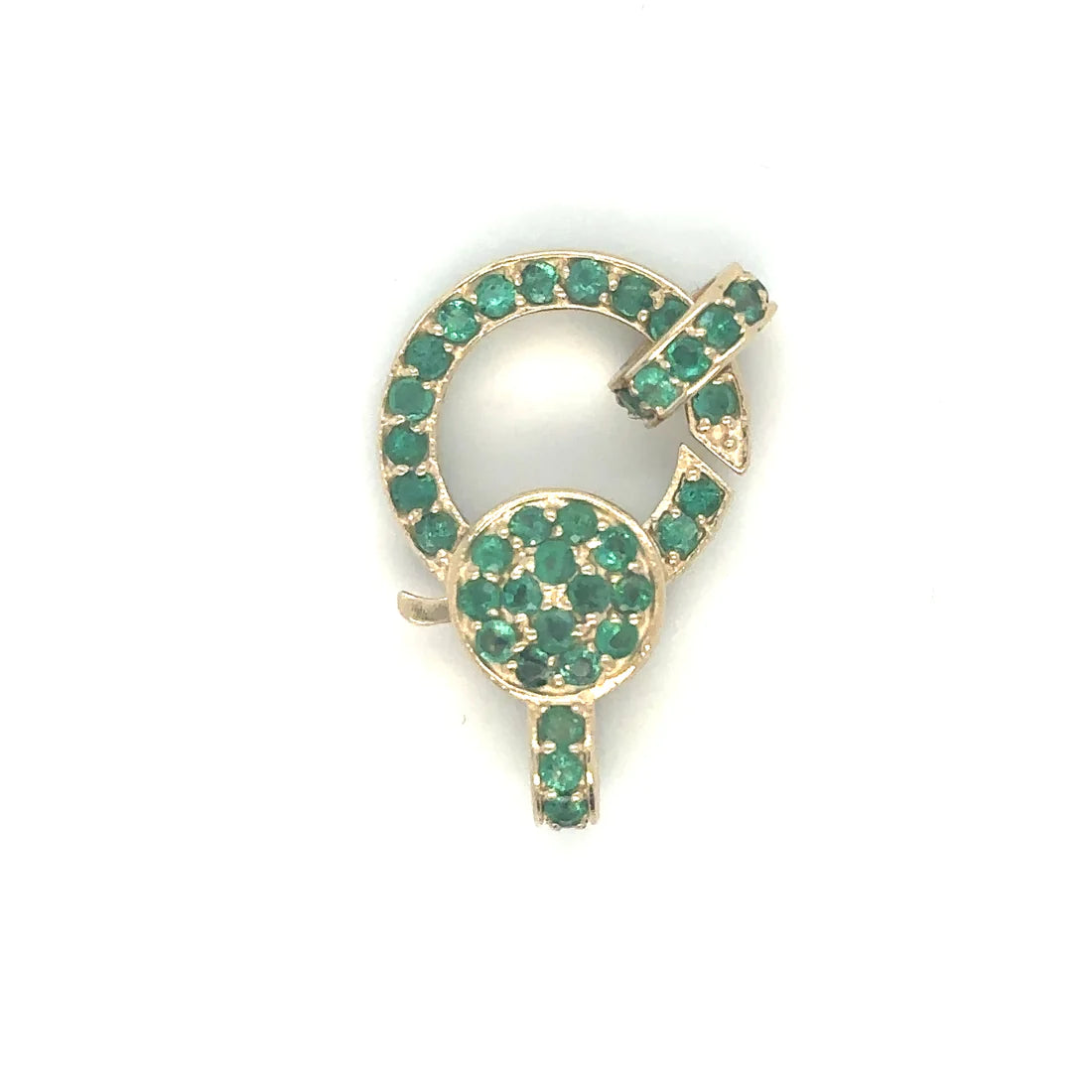 14k Yellow Gold Emerald Lobster Lock