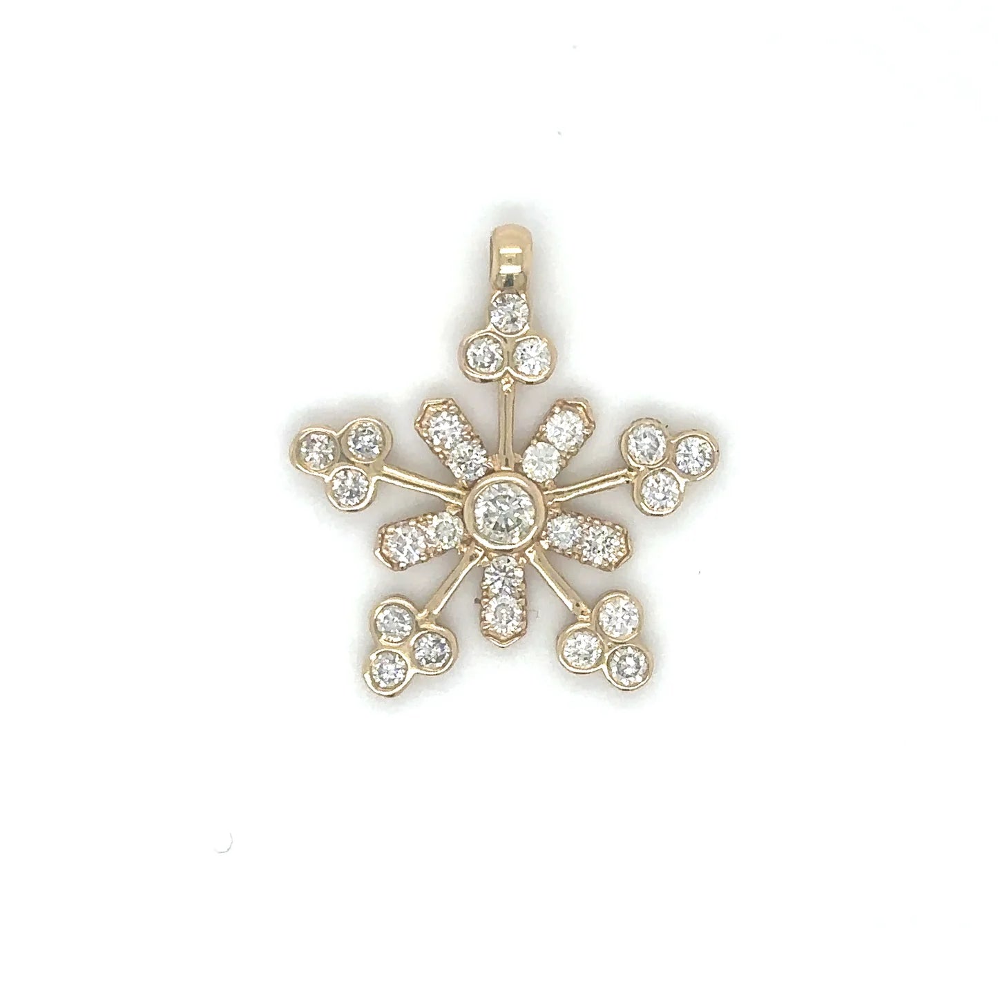 14k Yellow Gold Star Diamond Pendant