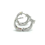 14k White Gold Multi Sapphire and Diamonds Earring