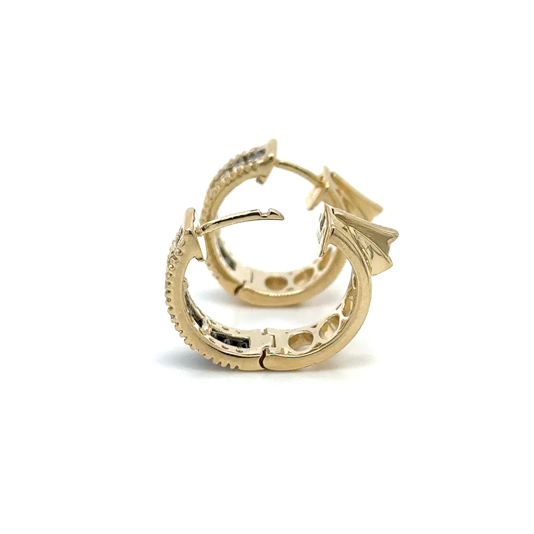 14k Yellow Gold Sapphire and Diamonds Earring