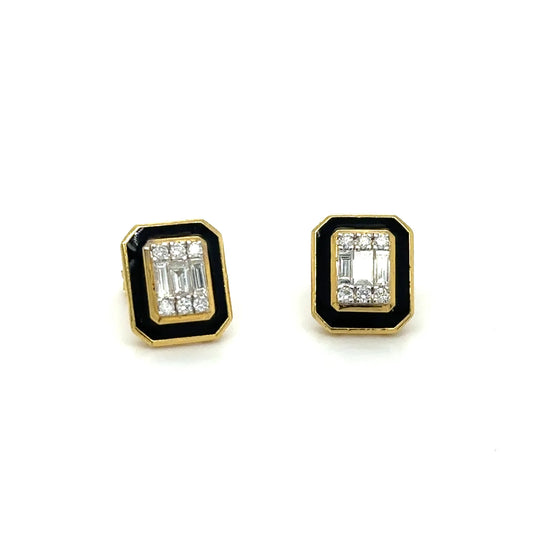 18k Yellow Gold Diamond Earring