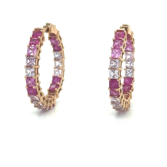 18kt Rose Gold Ruby Earring