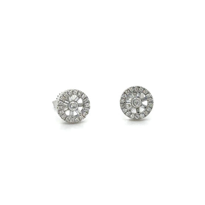 14k White Gold Diamond Earring