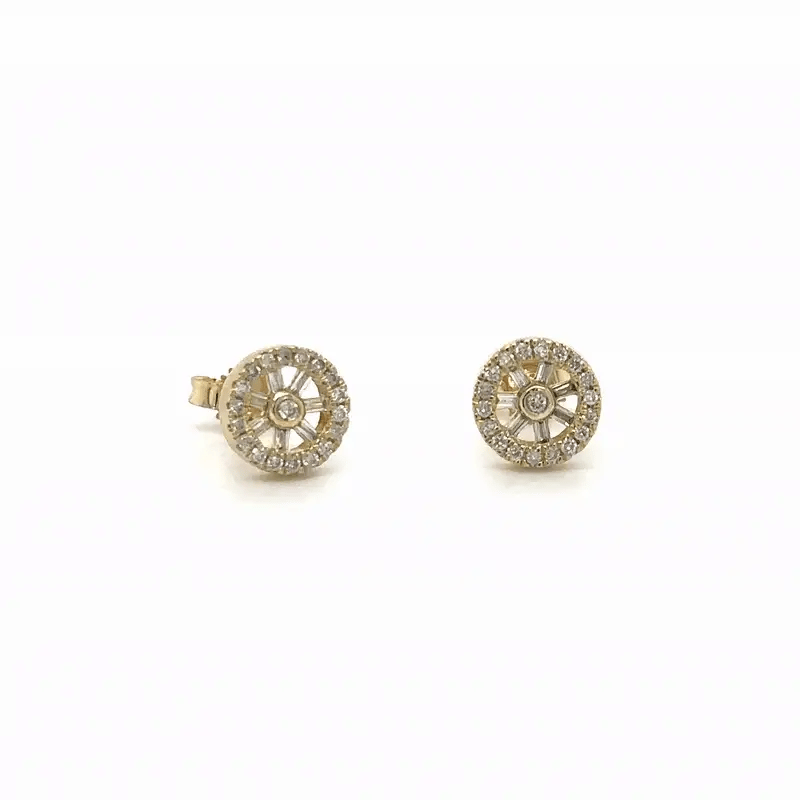 14k Yellow Gold Diamond Earring