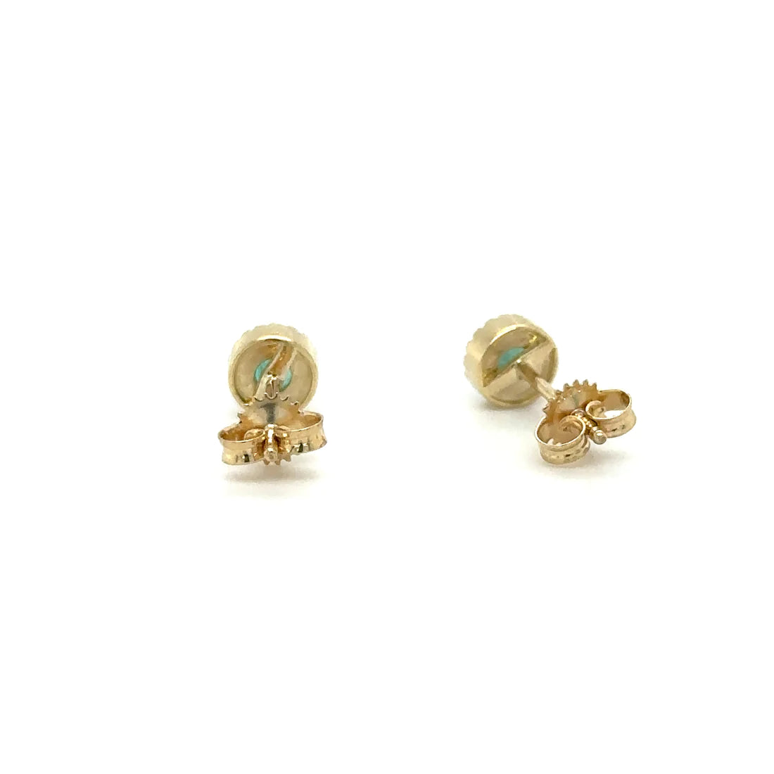 14k Yellow Gold Emerald and Diamond Earring
