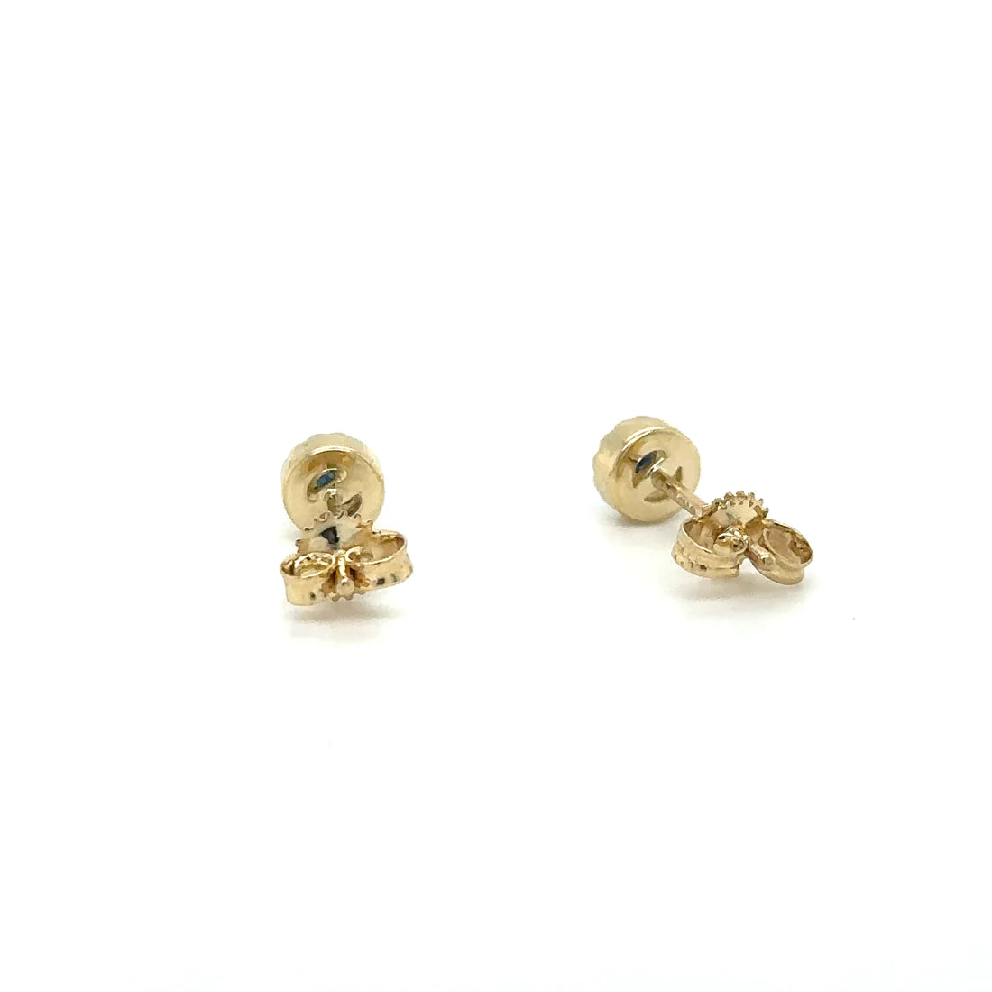 14k Yellow Gold Sapphire and Diamond Earring