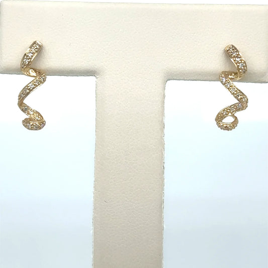 14k Yellow Gold Diamond Earring