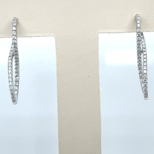 14k White Gold Diamond Earring