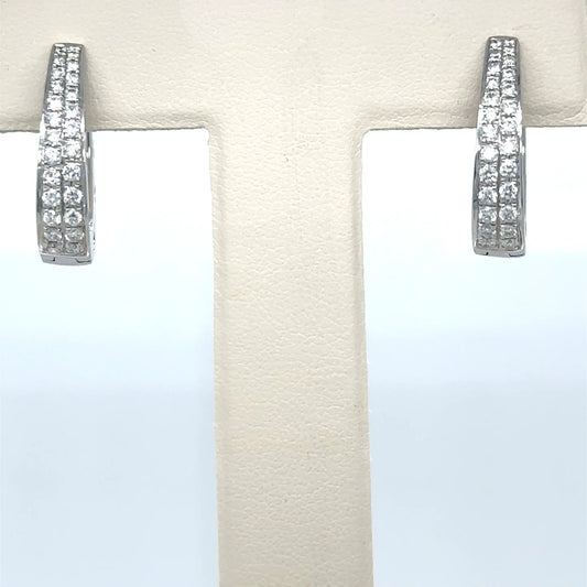 14k White Gold Diamond Earring