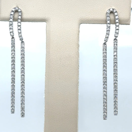 14k White Gold Diamond Earring