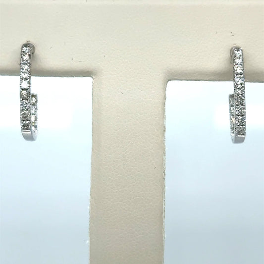 14k White Gold Diamond Earring