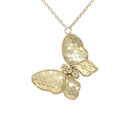 Yellow Gold Butterfly Necklace