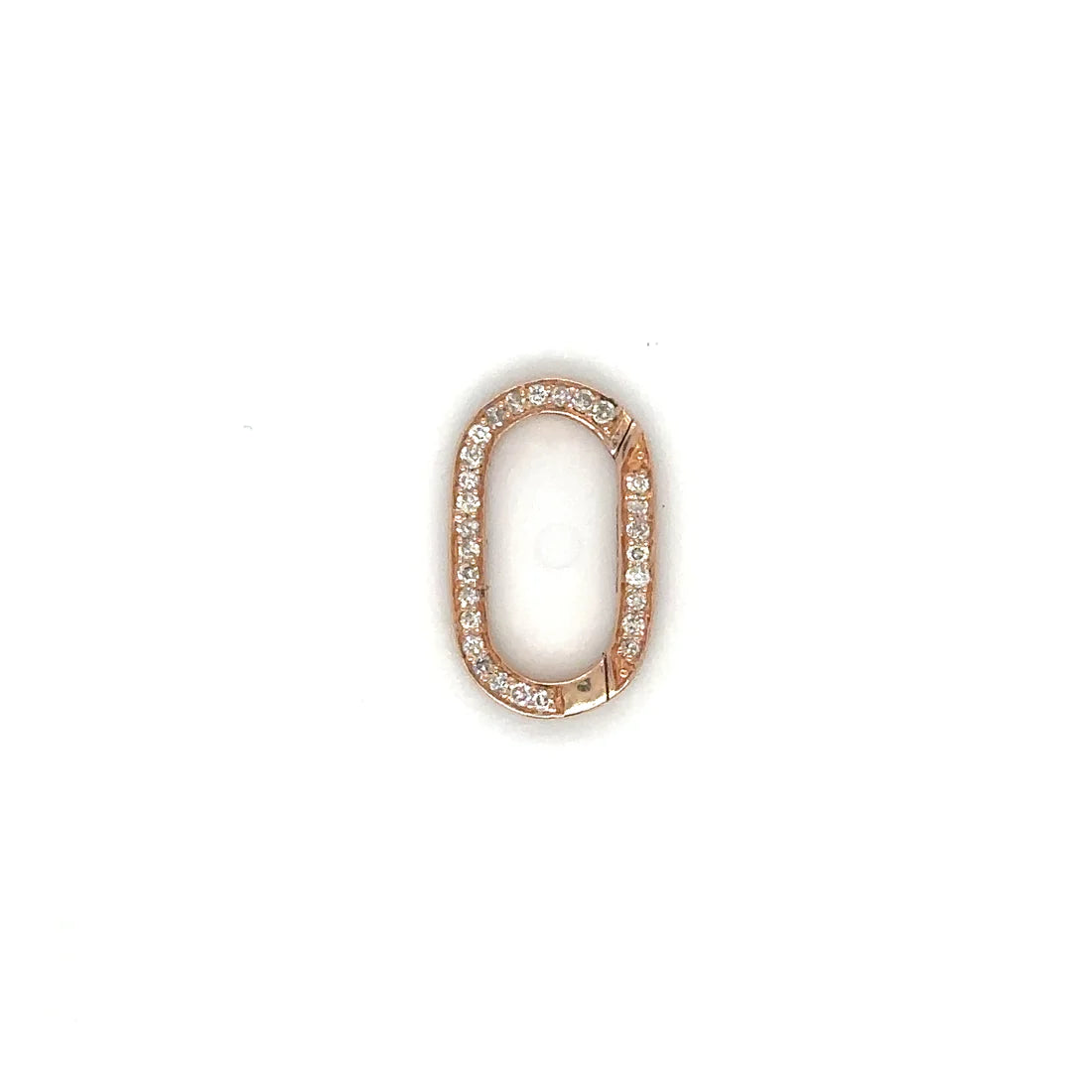 14k Rose Gold Diamond Paperclip Lock