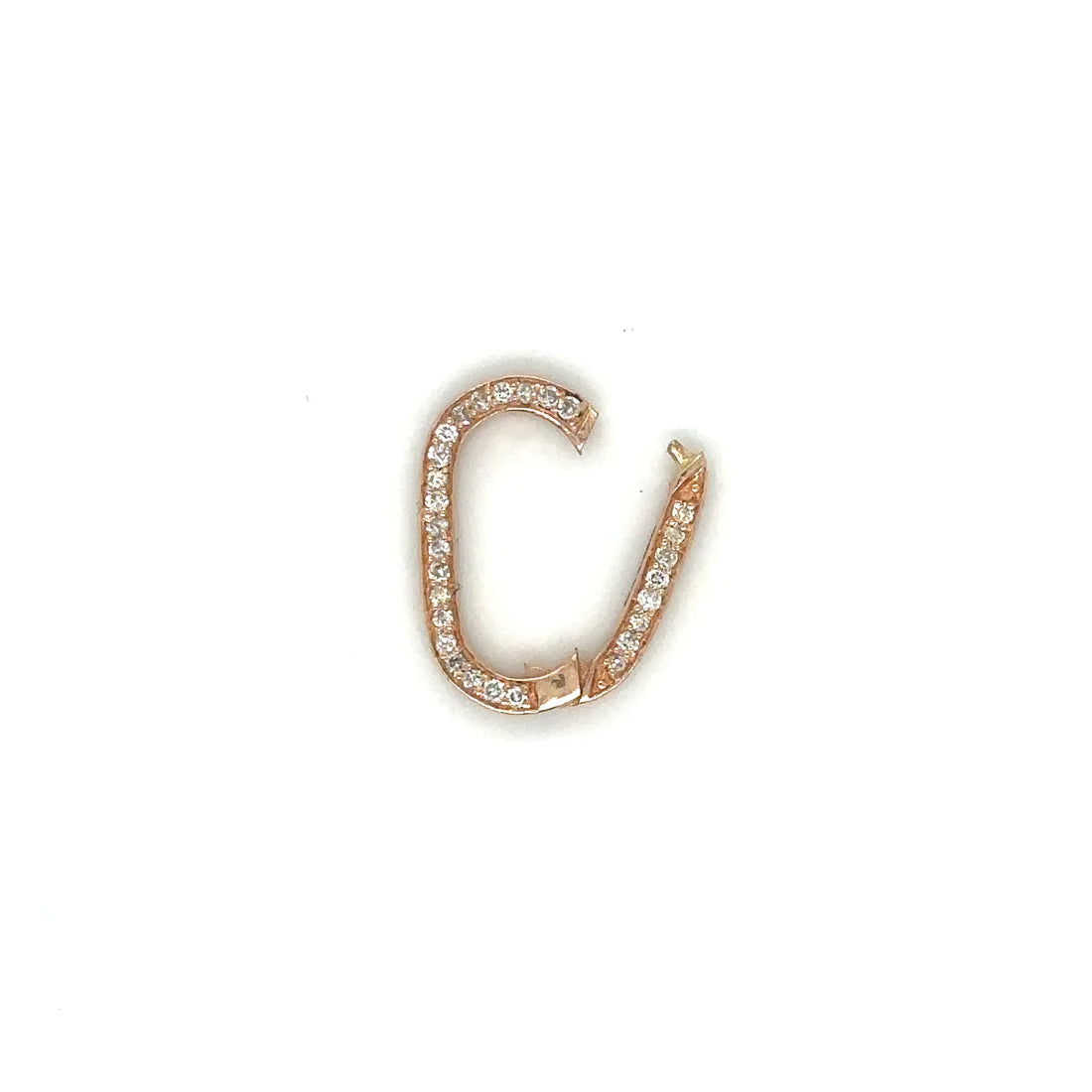 14k Rose Gold Diamond Paperclip Lock