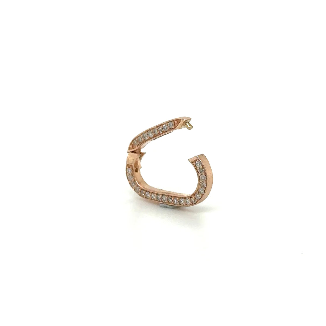 14k Rose Gold Diamond Paperclip Lock