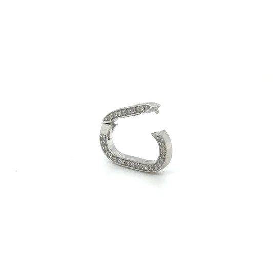 14k White Gold Diamond Paperclip Lock