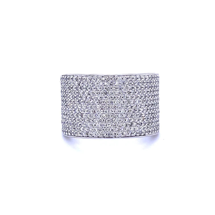 Wide Pave White Gold With Diamond Ring