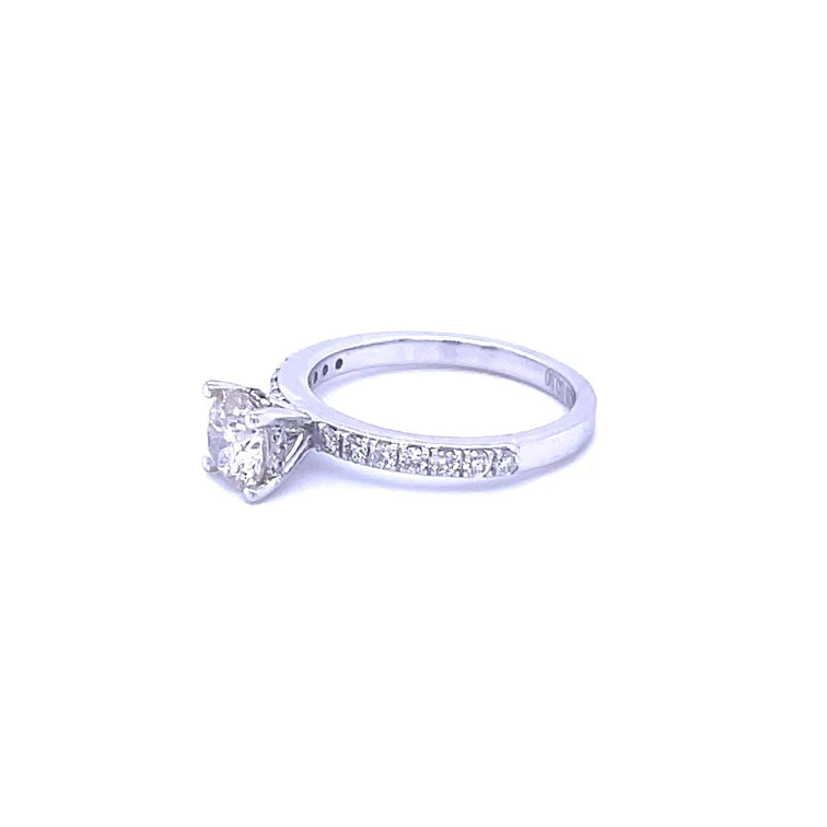 14kt White Gold Center Diamond Ring