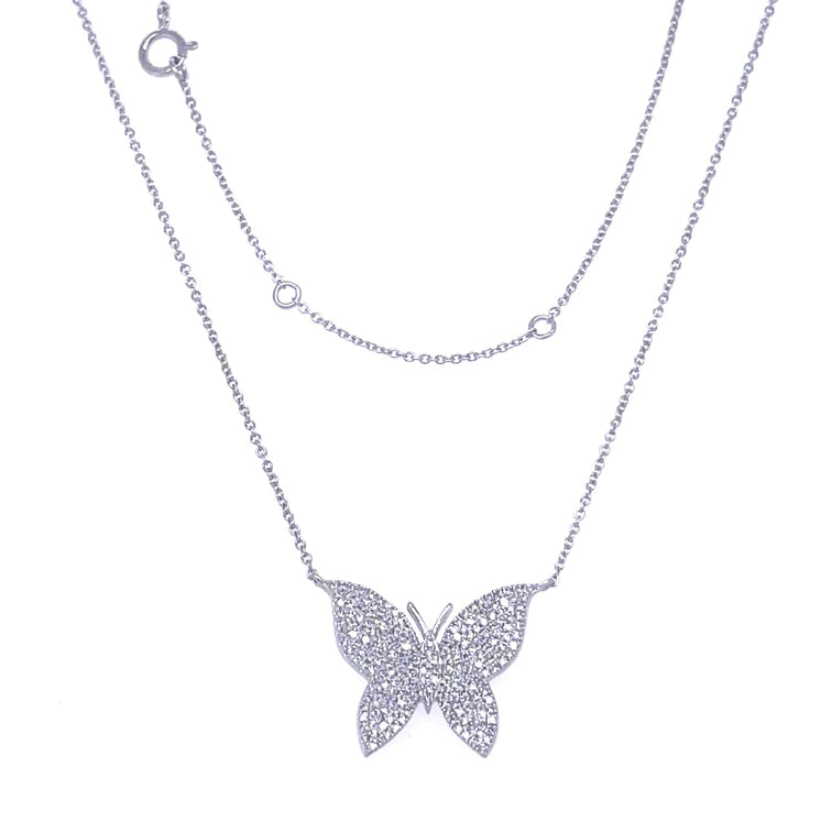 14KT Gold Butterfly Pendant With Diamonds