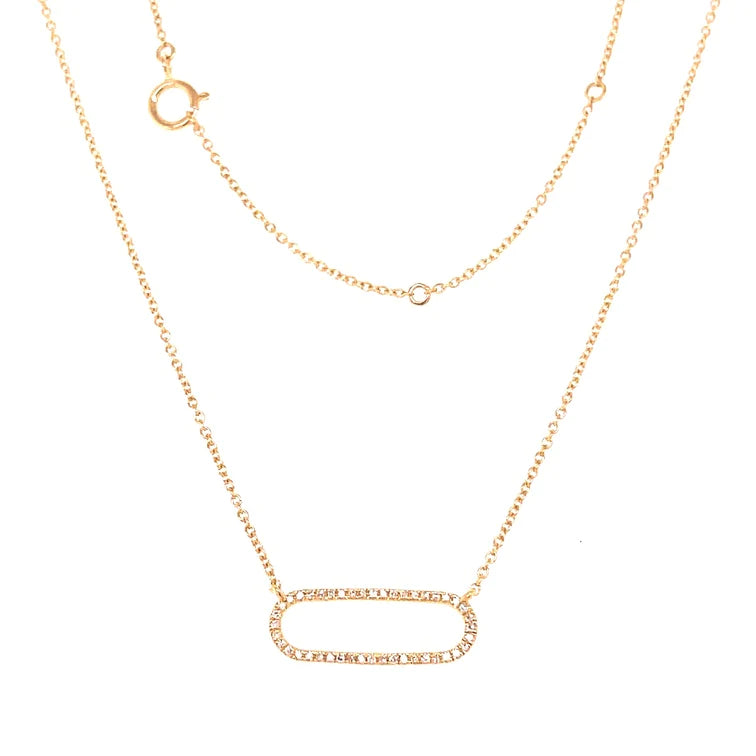 Paper Clip Pendant With Diamond
