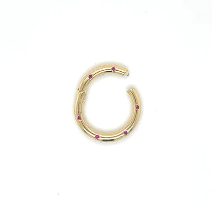 14k Yellow Gold Ruby Round Lock