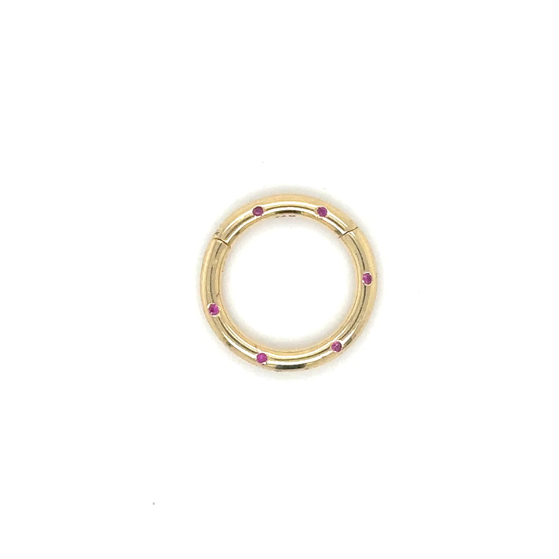 14k Yellow Gold Ruby Round Lock