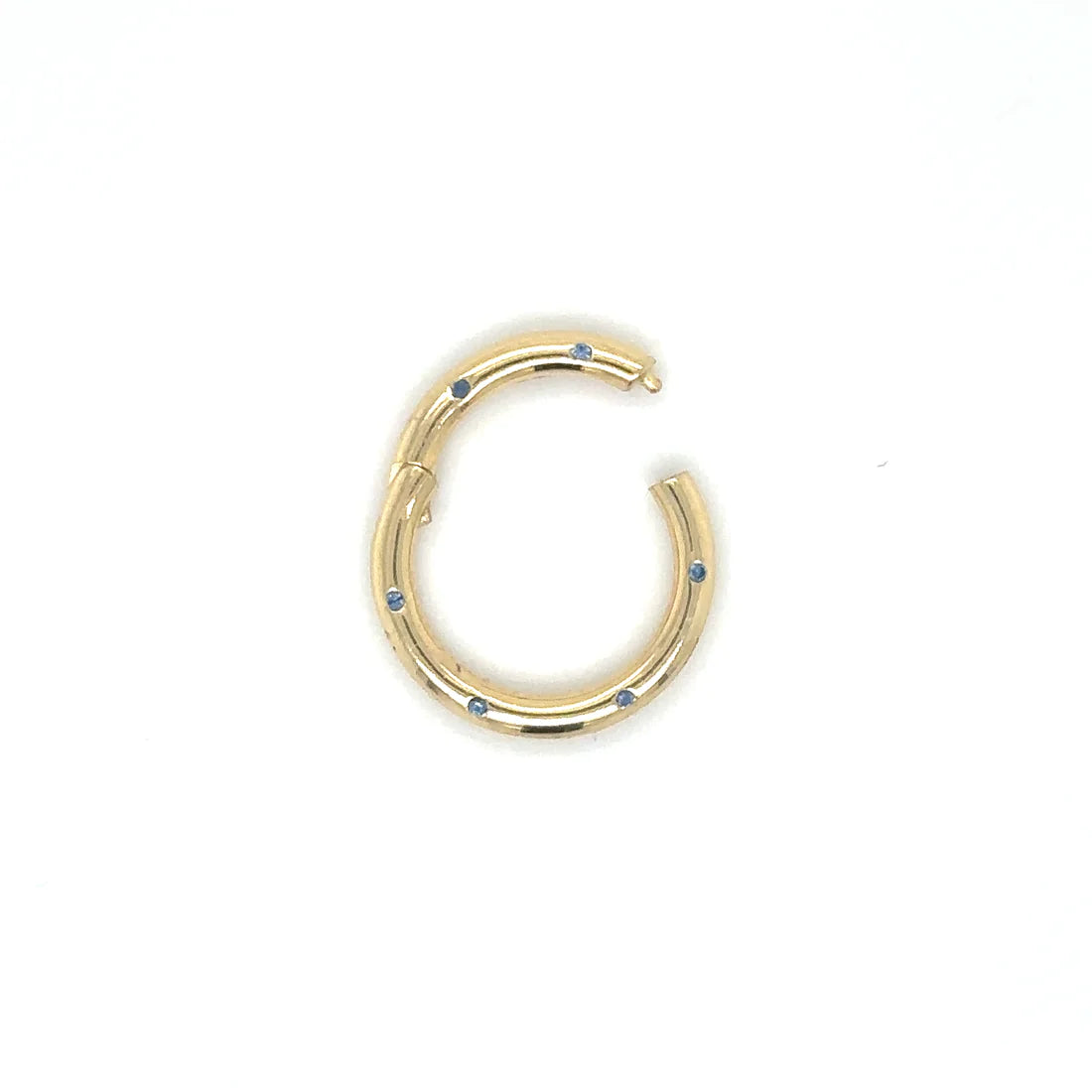14k Yellow Gold Sapphire Round Lock