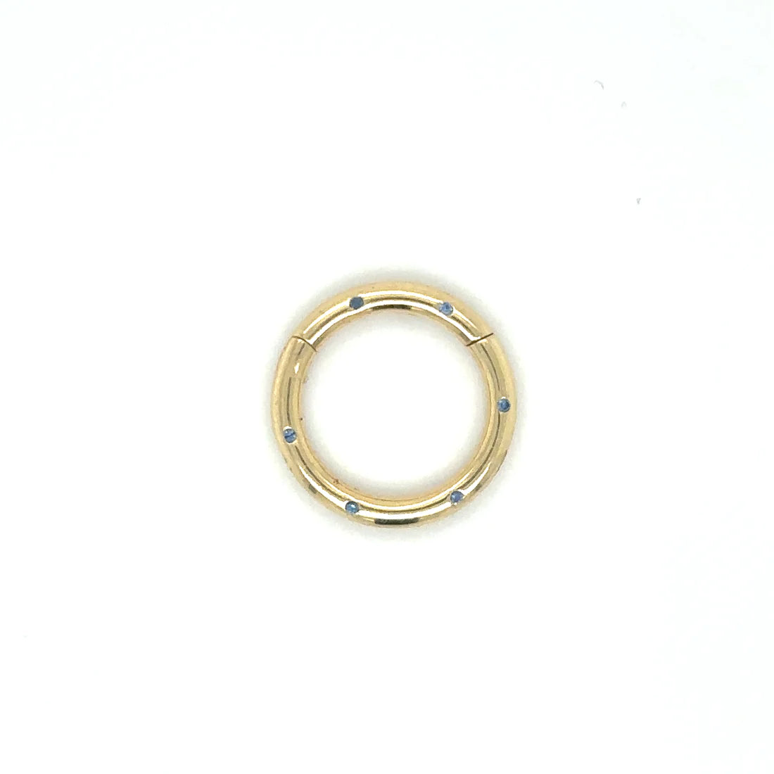 14k Yellow Gold Sapphire Round Lock