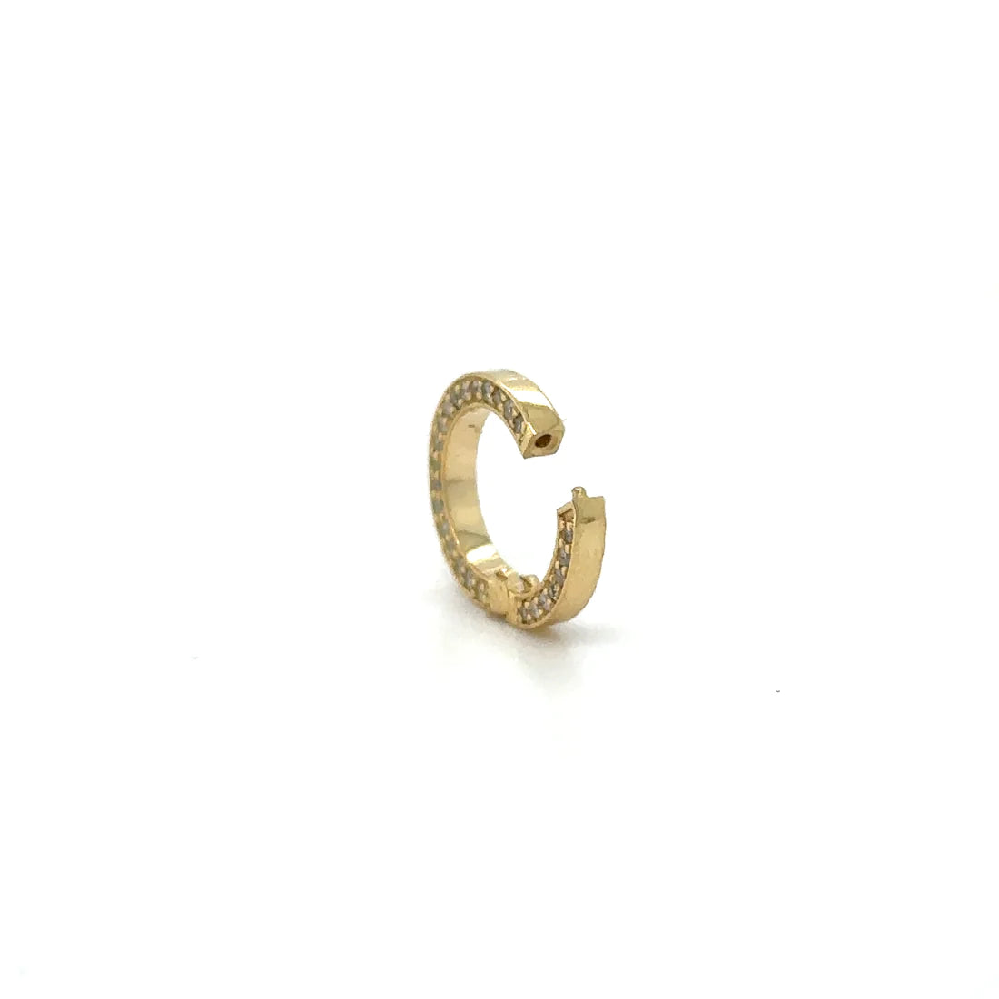 14k Yellow Gold Diamond Round Lock