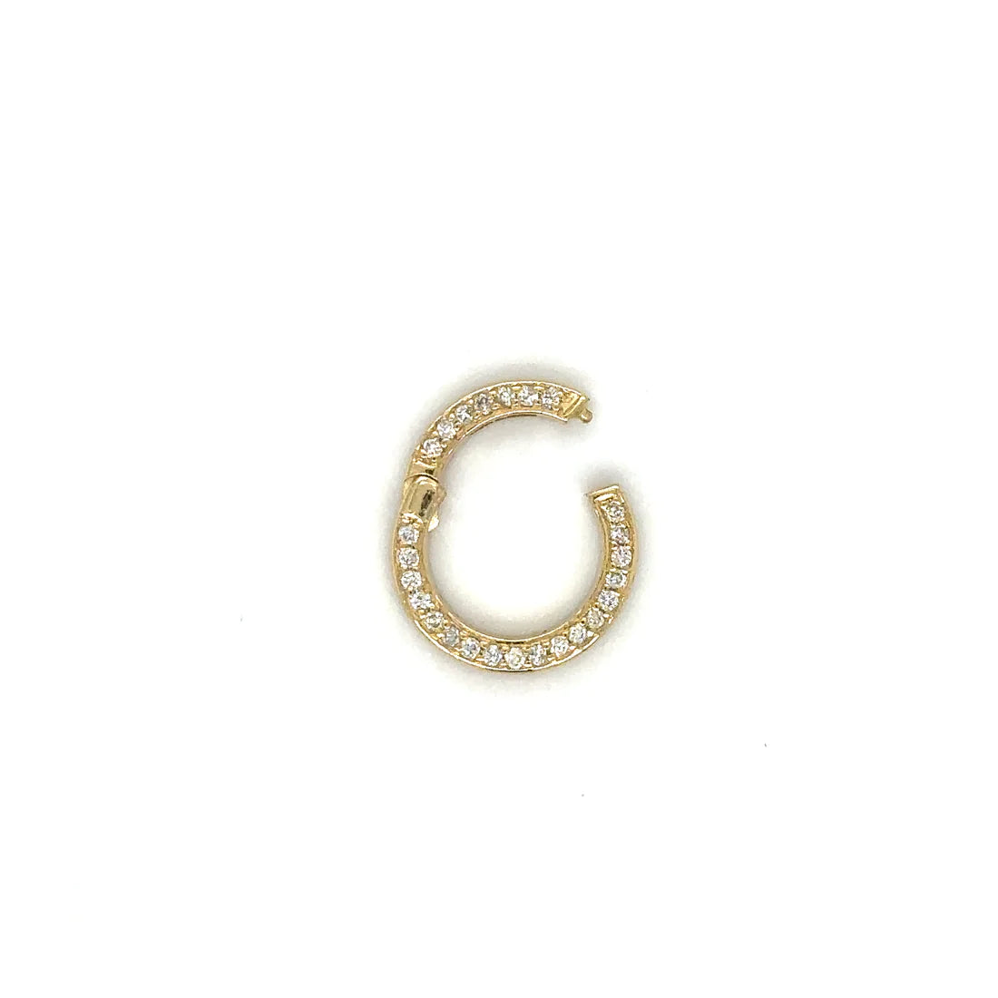 14k Yellow Gold Diamond Round Lock