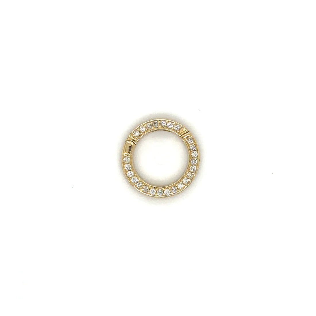 14k Yellow Gold Diamond Round Lock