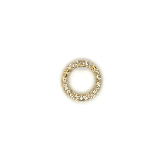 14k Yellow Gold Diamond Round Lock