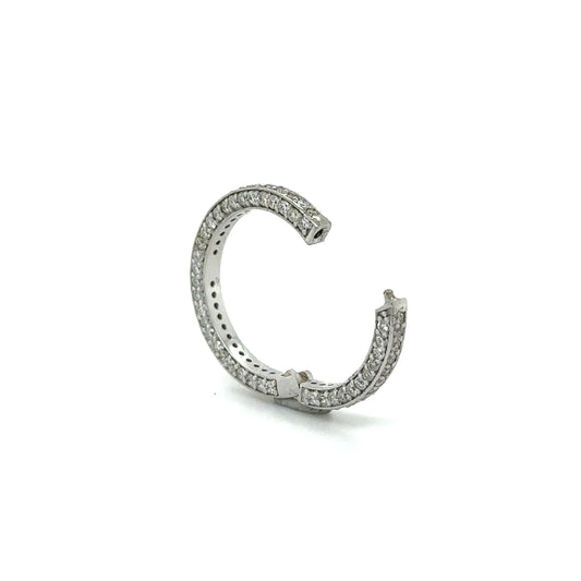 14k White Gold Diamond Round Lock