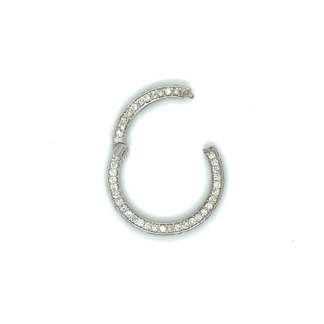 14k White Gold Diamond Round Lock